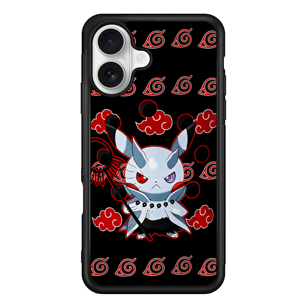 Akatsuki Pikachu Pokemon iPhone 16 Plus Case | Durable Protective Rubber Cover