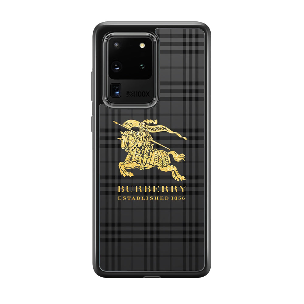 Burberry Simple Dark Grey Samsung Galaxy S20 Ultra Case | Slim Rubber Case for Samsung Galaxy S20 Ultra