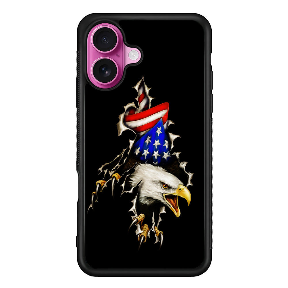 Eagle American Flag Patriotic iPhone 17 Case | Slim Protective Rubber Phone Cover