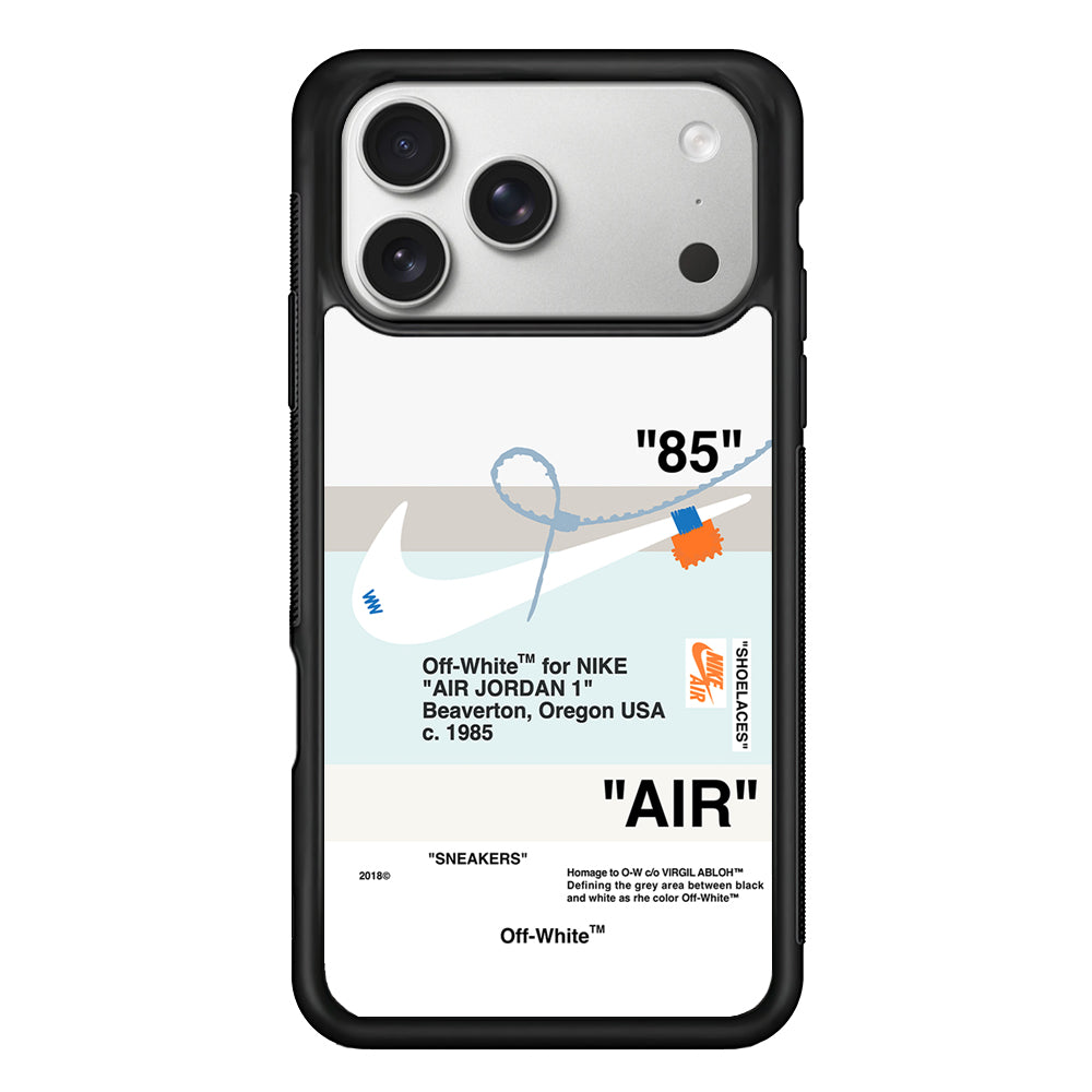 Off White x Nike Air Jordan Natural iPhone 17 Pro Case | Slim Rubber Case for iPhone 17 Pro