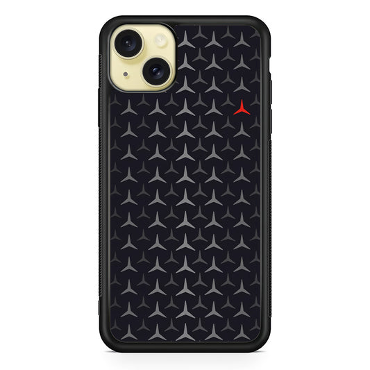 Mercedes-Benz Logos Pattern iPhone 15 Plus Case | Slim Rubber Case for iPhone 15 Plus