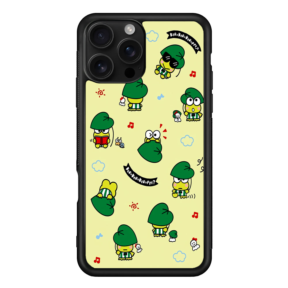 Keroppi Frog Activity Cartoon iPhone 16 Pro Case | Durable Protective Case for iPhone 16 Pro