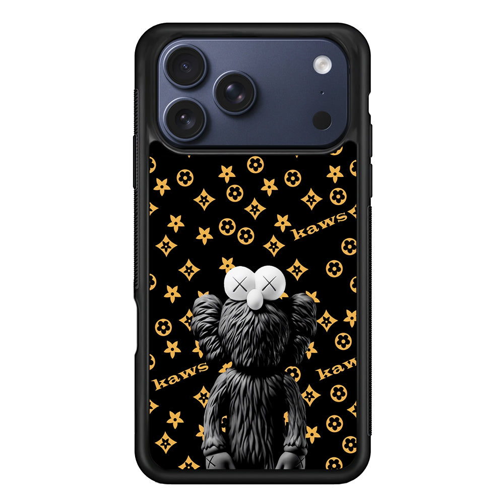 Louis Vuitton X Kaws Black Background iPhone 17 Pro Max Case | Slim Rubber Case for iPhone 17 Pro Max