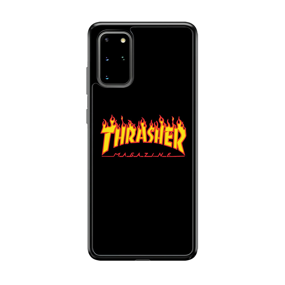 Thrasher Magazine Black Simple Fire Samsung Galaxy S20 Plus Case | Slim Rubber Case for Samsung Galaxy S20 Plus