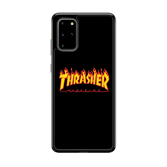 Thrasher Magazine Black Simple Fire Samsung Galaxy S20 Plus Case | Slim Rubber Case for Samsung Galaxy S20 Plus