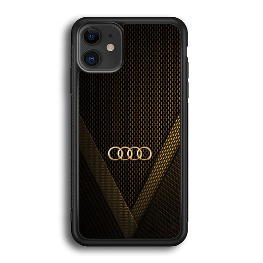 Audi Logo Gold Against a Dark iPhone 12 Case | Slim Rubber Case for iPhone 12