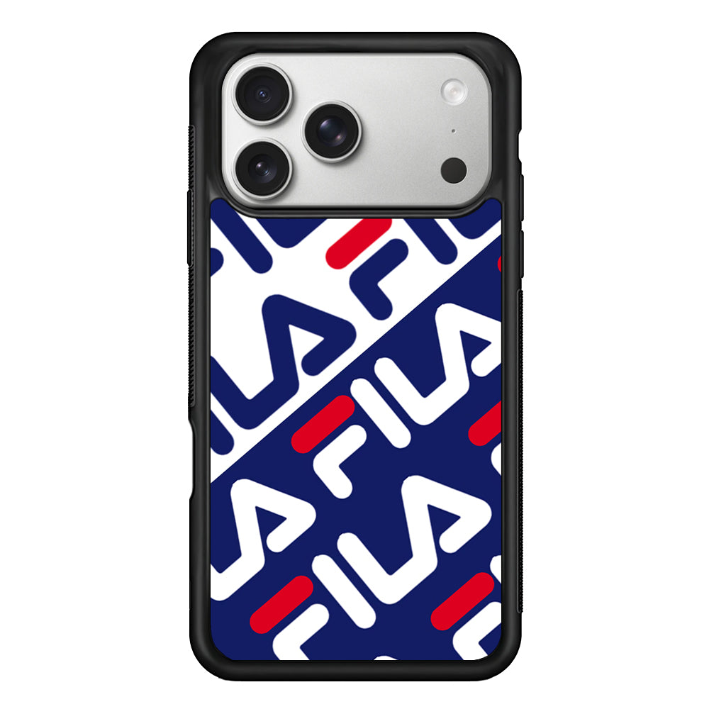 Fila Patern in Slope iPhone 17 Pro Case | Slim Rubber Case for iPhone 17 Pro