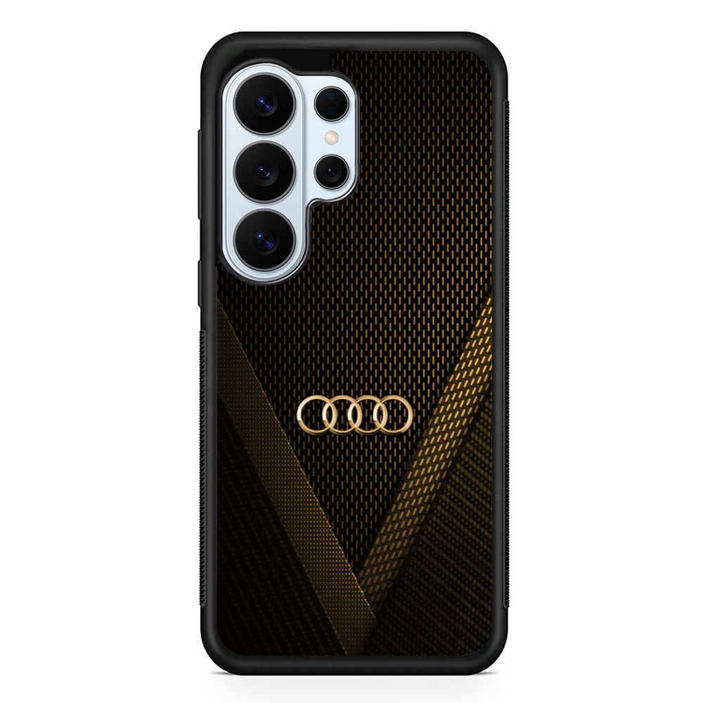 Audi Logo Gold Against a Dark Samsung Galaxy S26 Ultra Case | Slim Rubber Case for Samsung Galaxy S26 Ultra