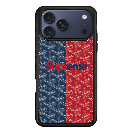 Supreme Blue Red Pattern iPhone 17 Pro Max Case | Slim Rubber Case for iPhone 17 Pro Max