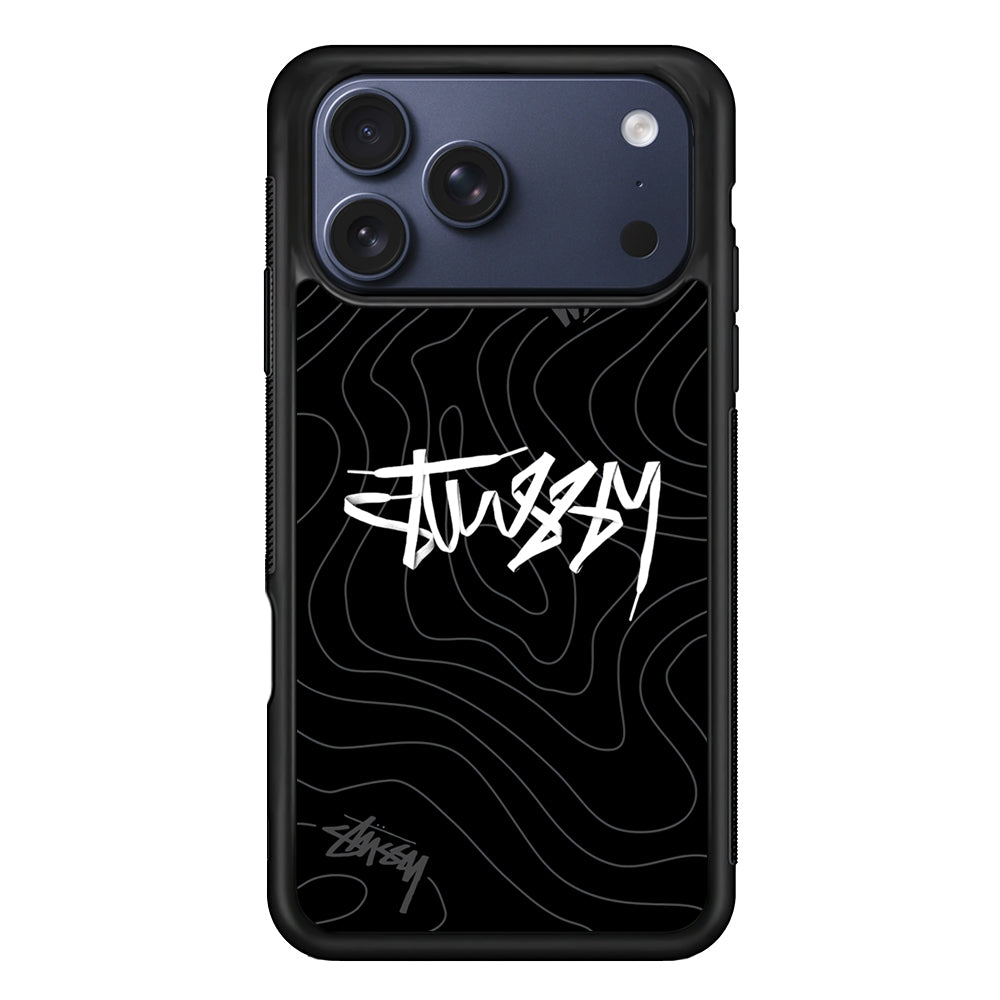Stussy Black Vibes iPhone 17 Pro Max Case | Slim Rubber Case for iPhone 17 Pro Max