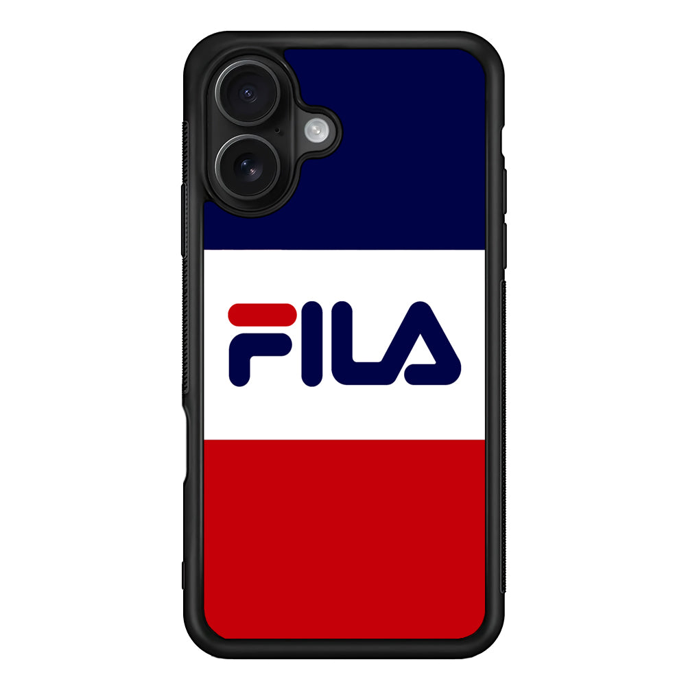 Fila Three Colors iPhone 16 Case | Slim Rubber Case for iPhone 16