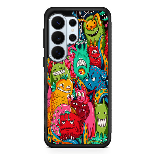 The Cute Monster Gathering Doodle Samsung Galaxy S26 Ultra Case | Protective Phone Cover