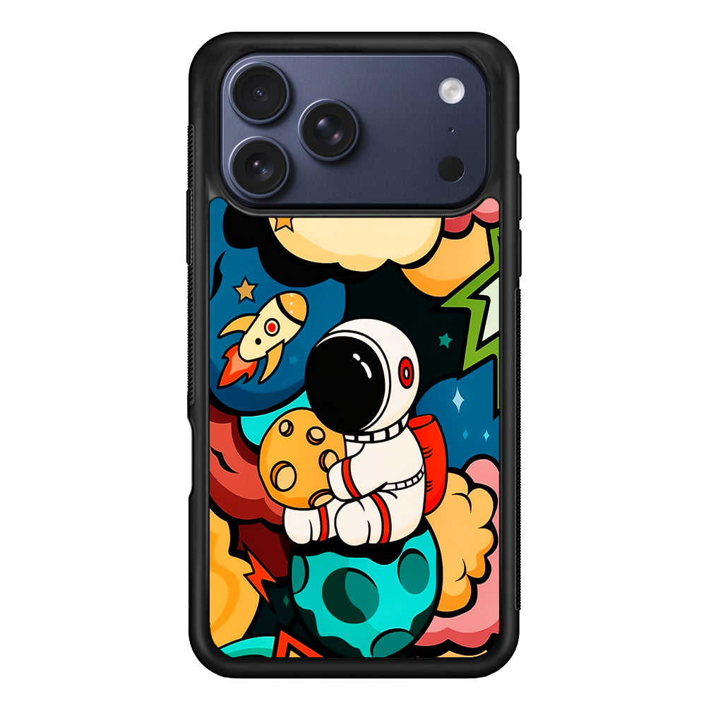 Cute Astronaut Hug The Planet iPhone 17 Pro Max Case | Slim Protective Cover for iPhone 17 Pro Max