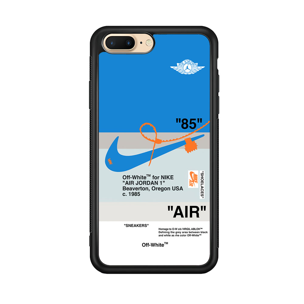 Off White x Nike Air Jordan Blue iPhone 8 Plus Case | Slim Rubber Case for iPhone 8 Plus