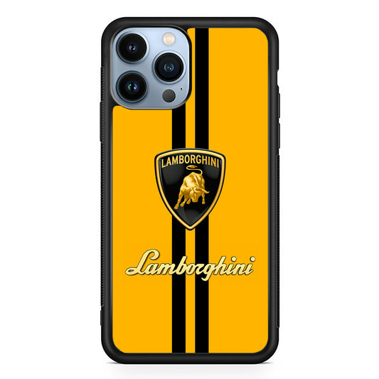Lamborghini Logo Yellow iPhone 15 Pro Max Case | Slim Rubber Case for iPhone 15 Pro Max