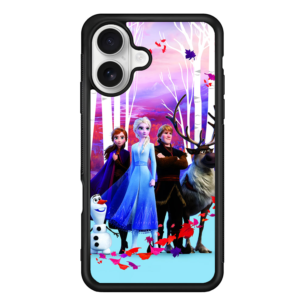 Elsa in Autumn Forest Frozen iPhone 16 Plus Case | Durable Protective Rubber Cover