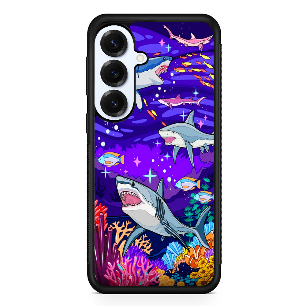 Shark Fish Cartoon Samsung Galaxy S25 Plus Case | Slim Rubber Cover for Samsung Galaxy S25 Plus
