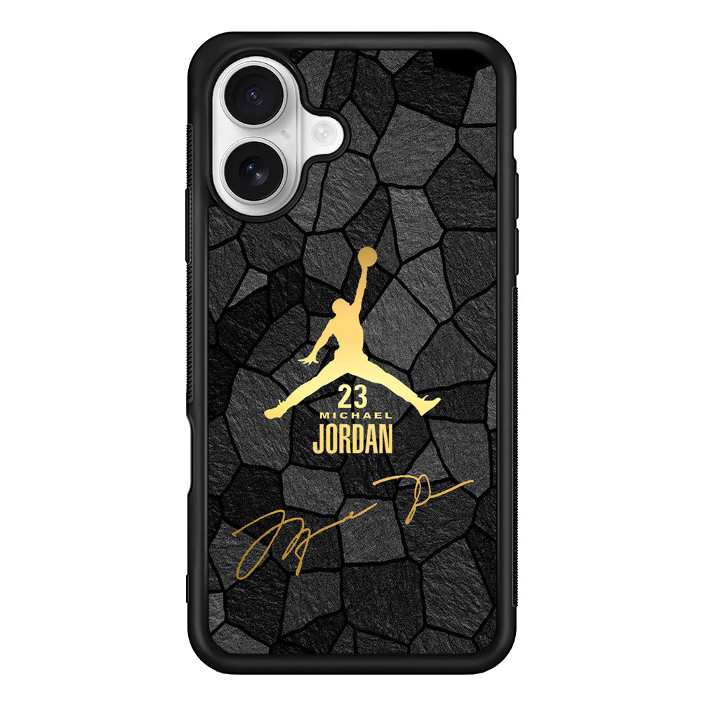 Air Jordan Golden Silhouette iPhone 16 Plus Case – Slim Fit Protective Phone Case
