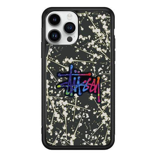 Stussy Splash Grey iPhone 13 Pro Case | Slim Rubber Case for iPhone 13 Pro