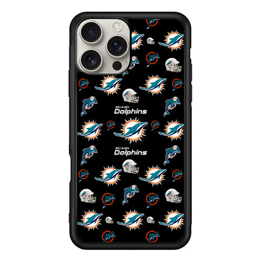 Miami Dolphins Pattern iPhone 16 Pro Max Case | Stylish Protective Case for iPhone 16 Pro Max