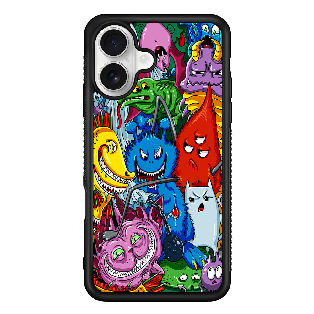 Monster Graffiti Character iPhone 16 Plus Case | Durable Protective Rubber Cover