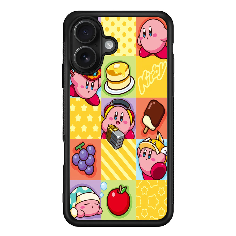 Cute Kirby Collage iPhone 16 Case - Oxvistore