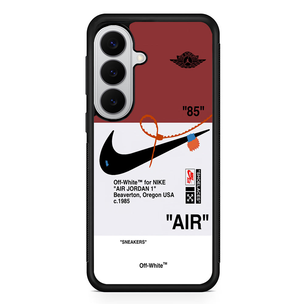 Off White x Nike Air Jordan Red Samsung Galaxy S26 Case | Slim Rubber Case for Samsung Galaxy S26