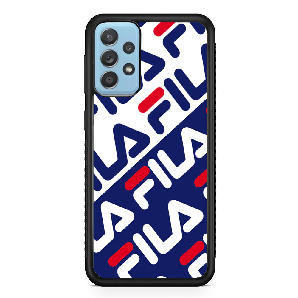 Fila Patern in Slope Samsung Galaxy A72 Case | Slim Rubber Case for Samsung Galaxy A72