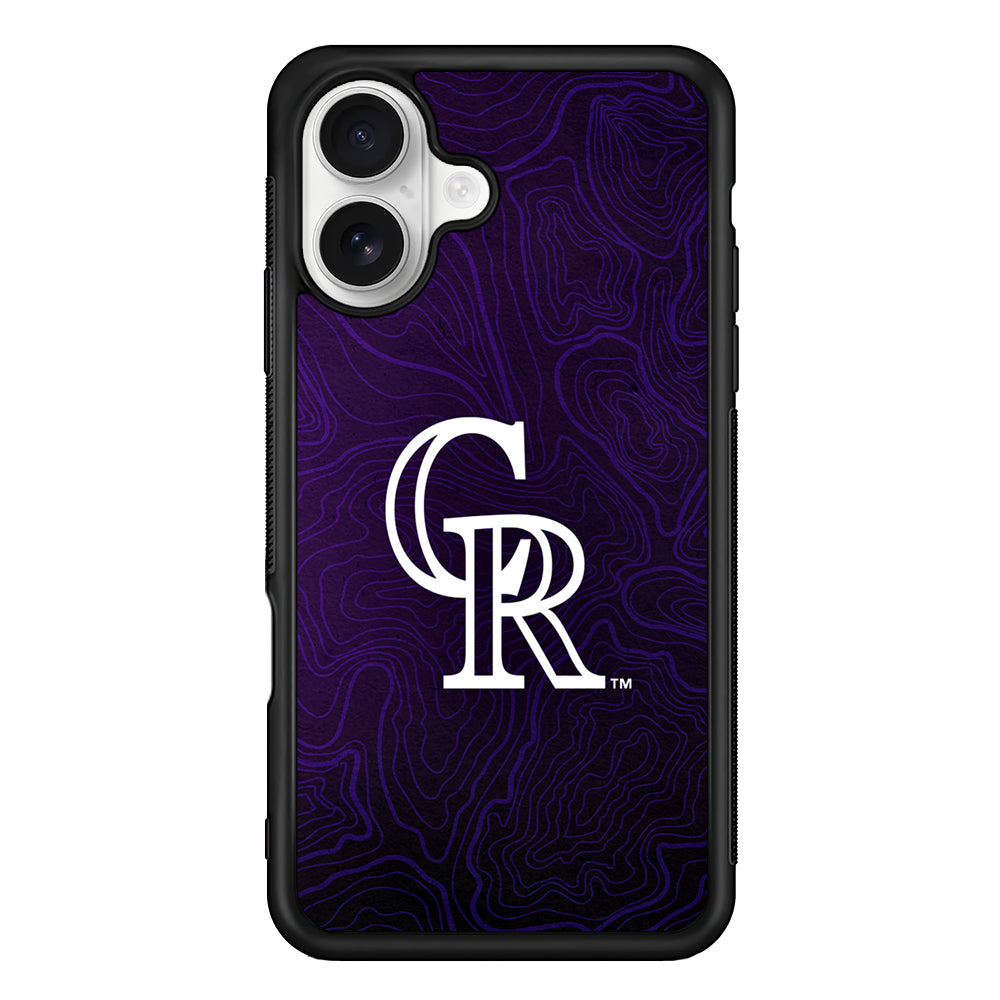 Colorado Rockies Abstract iPhone 16 Plus Case | Durable Protective Rubber Cover