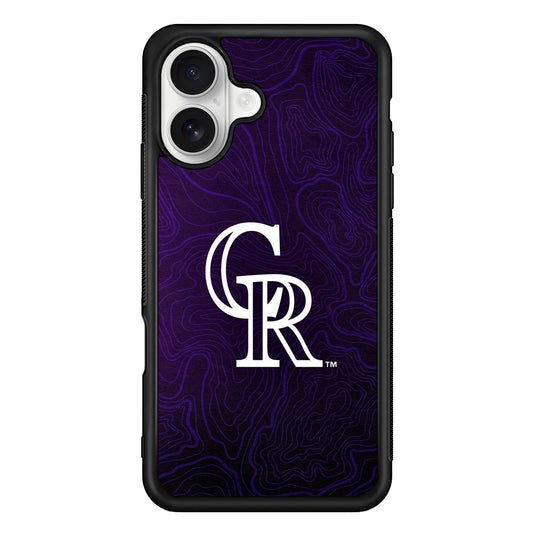Colorado Rockies Abstract iPhone 16 Plus Case | Durable Protective Rubber Cover