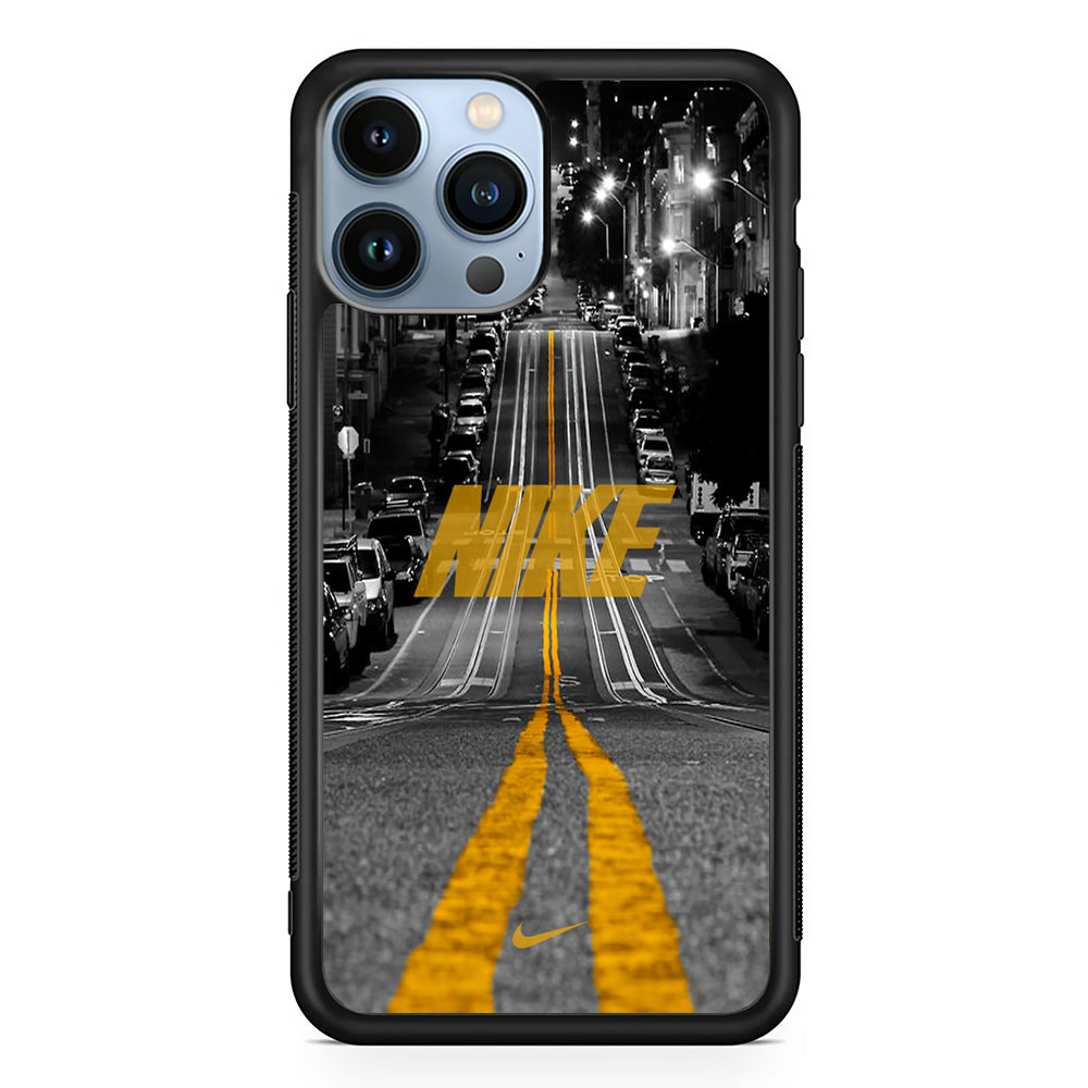Nike Night Yellow Flames 2D Rubber Phone Case | Slim Protective Phone Case