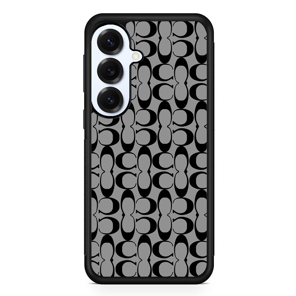 Coach Black Grey Samsung Galaxy S25 Plus Case | Slim Rubber Case for Samsung Galaxy S25 Plus