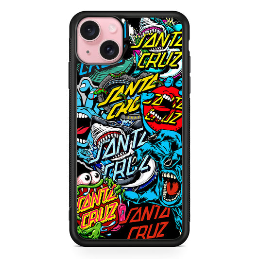 Santa Cruz Skateboard logo iPhone 15 Case | Slim Rubber Case for iPhone 15
