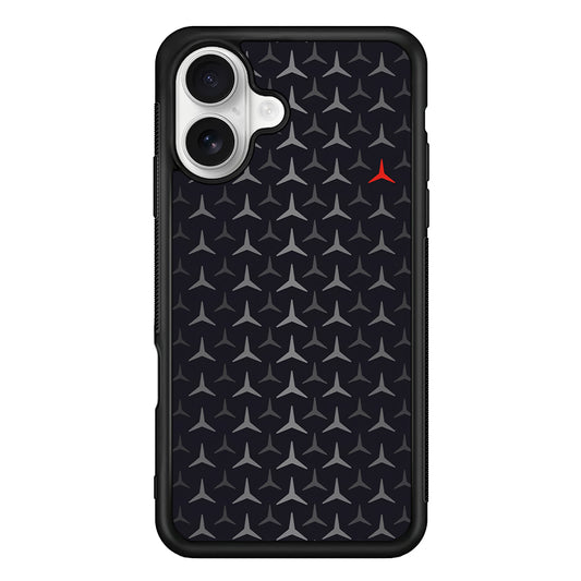 Mercedes-Benz Logos Pattern iPhone 16 Plus Case | Slim Rubber Case for iPhone 16 Plus