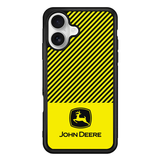 John Deere Black Patern iPhone 16 Plus Case | Slim Rubber Case for iPhone 16 Plus