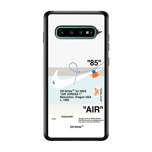 Off White x Nike Air Jordan Natural Samsung Galaxy S10 Plus Case | Slim Rubber Case for Samsung Galaxy S10 Plus