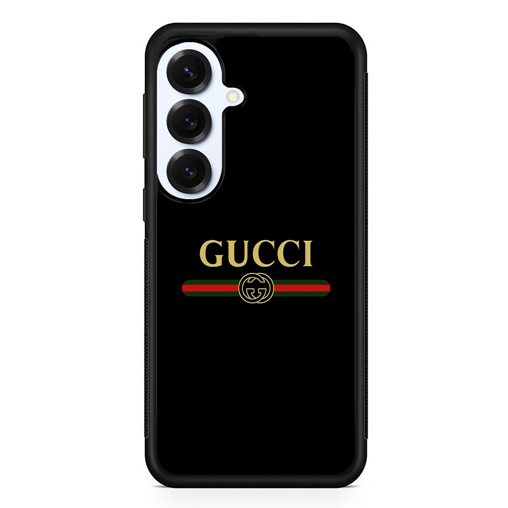 Gucci Logo Black Samsung Galaxy S25 Plus Case | Slim Rubber Case for Samsung Galaxy S25 Plus
