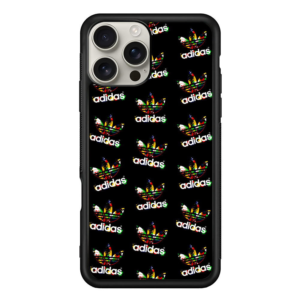 Adidas Logo Collection Pattern iPhone 16 Pro Max Case | Durable Everyday Protective Cover