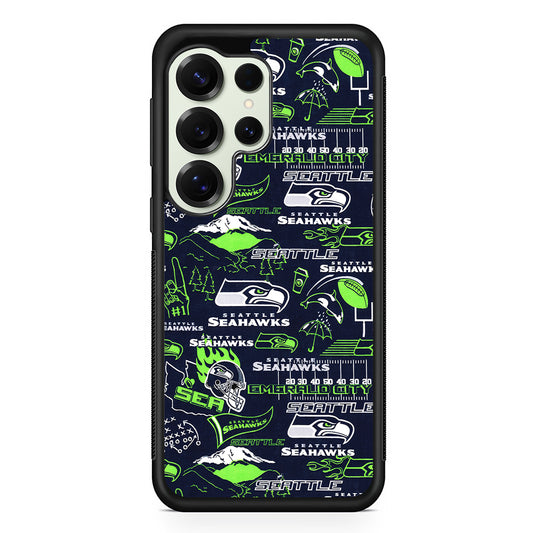 Seattle Seahawks Pattern Samsung Galaxy S25 Ultra Case | Durable Rubber Case for Samsung Galaxy S25 Ultra