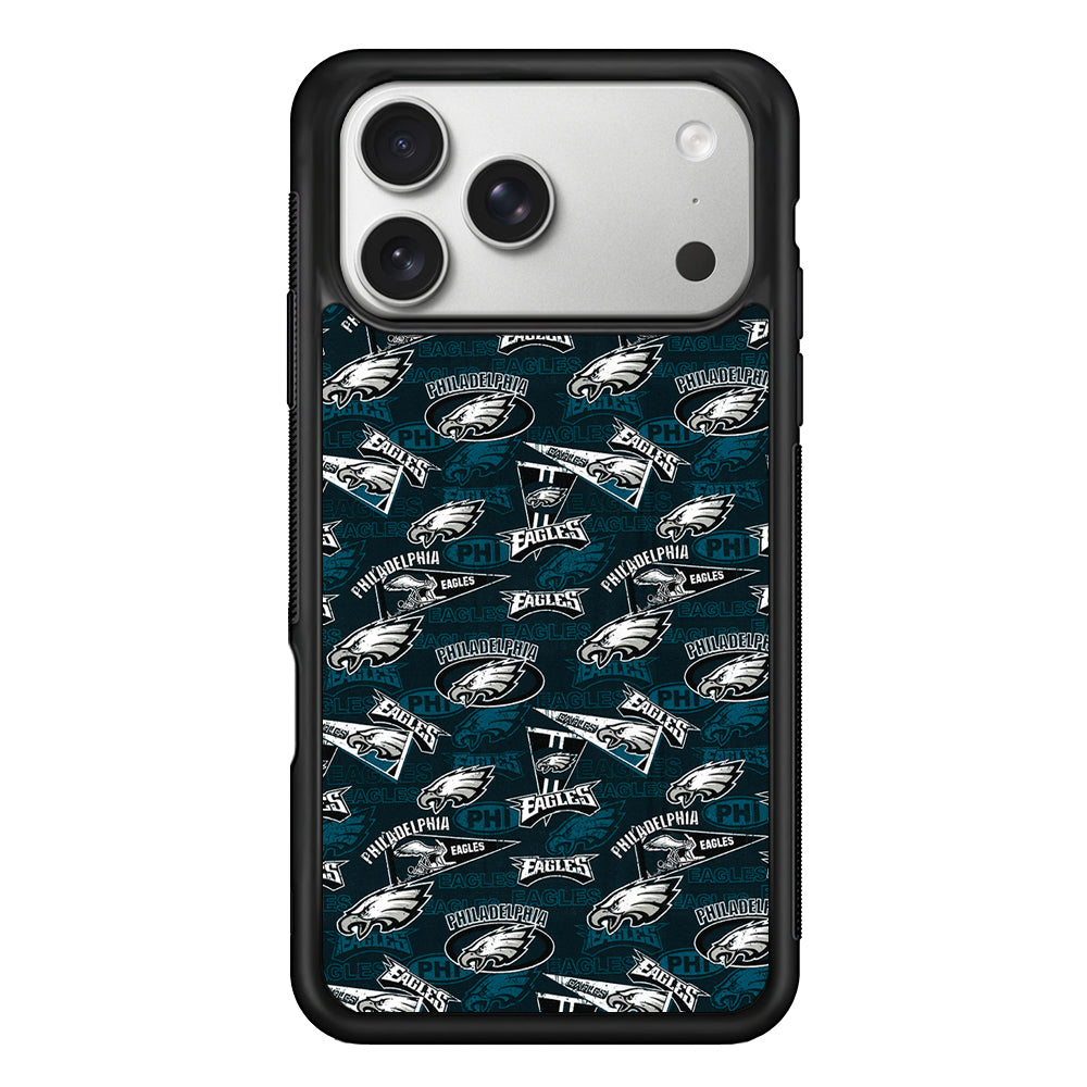 Philadelphia Eagles Patterns iPhone 17 Pro Case | Slim Rubber Case for iPhone 17 Pro