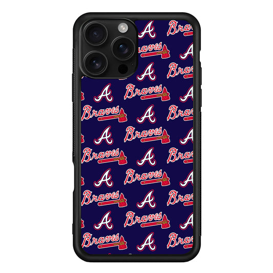 Atlanta Braves Pattern iPhone 16 Pro Case | Durable Protective Case for iPhone 16 Pro