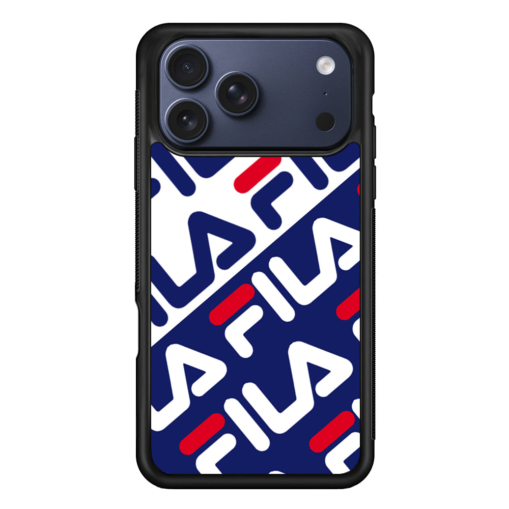 Fila Patern in Slope iPhone 17 Pro Max Case | Slim Rubber Case for iPhone 17 Pro Max