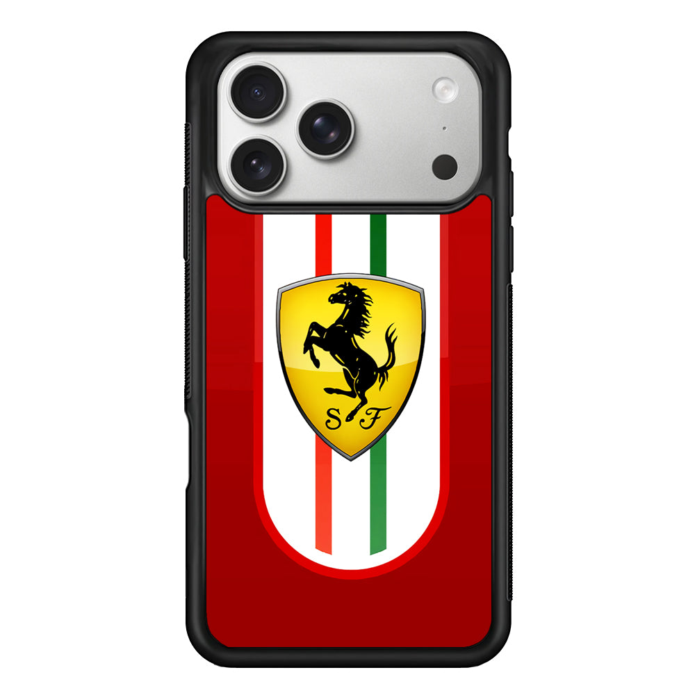 Ferrari Logo Red iPhone 17 Pro Case | Slim Rubber Case for iPhone 17 Pro