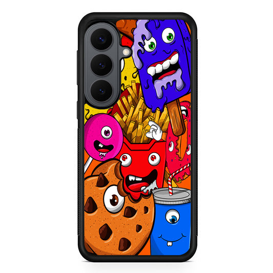 Unhealthy Food Monsters Samsung Galaxy S26 Plus Case | Slim Rubber Case for Samsung Galaxy S26 Plus