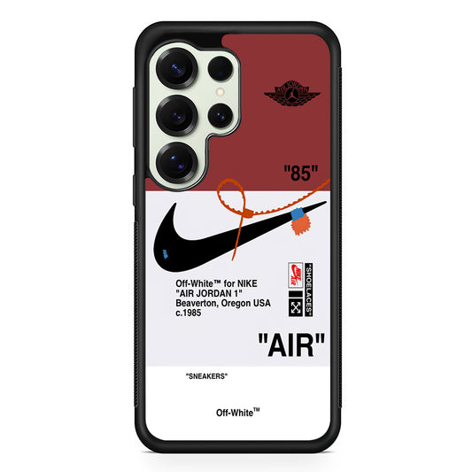 Off White x Nike Air Jordan Red Samsung Galaxy S25 Ultra Case | Slim Rubber Case for Samsung Galaxy S25 Ultra