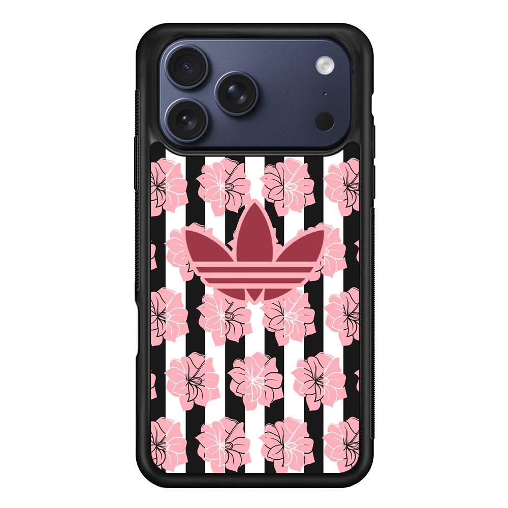 Adidas Pink Flowers iPhone 17 Pro Max Case | Durable Rubber Case for iPhone 17 Pro Max