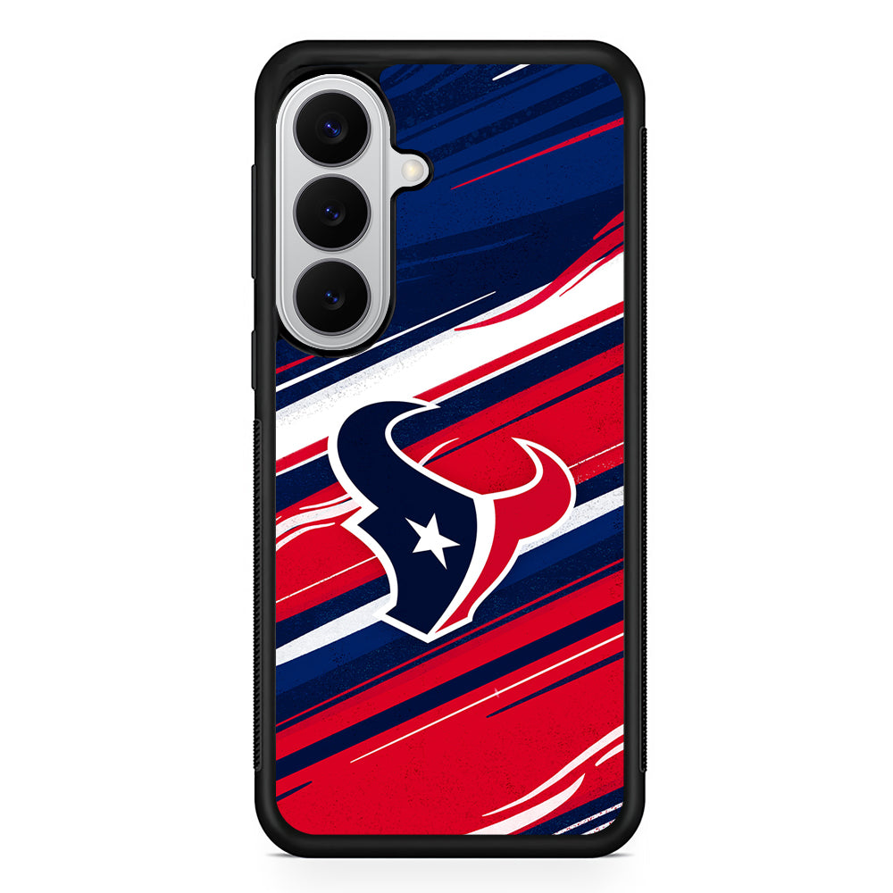 Houston Texans Abstract Color Samsung Galaxy S26 Case | Protective Rubber Cover