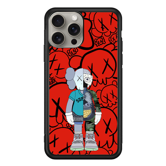 Kaws Graffiti Red iPhone 15 Pro Case | Slim Rubber Case for iPhone 15 Pro