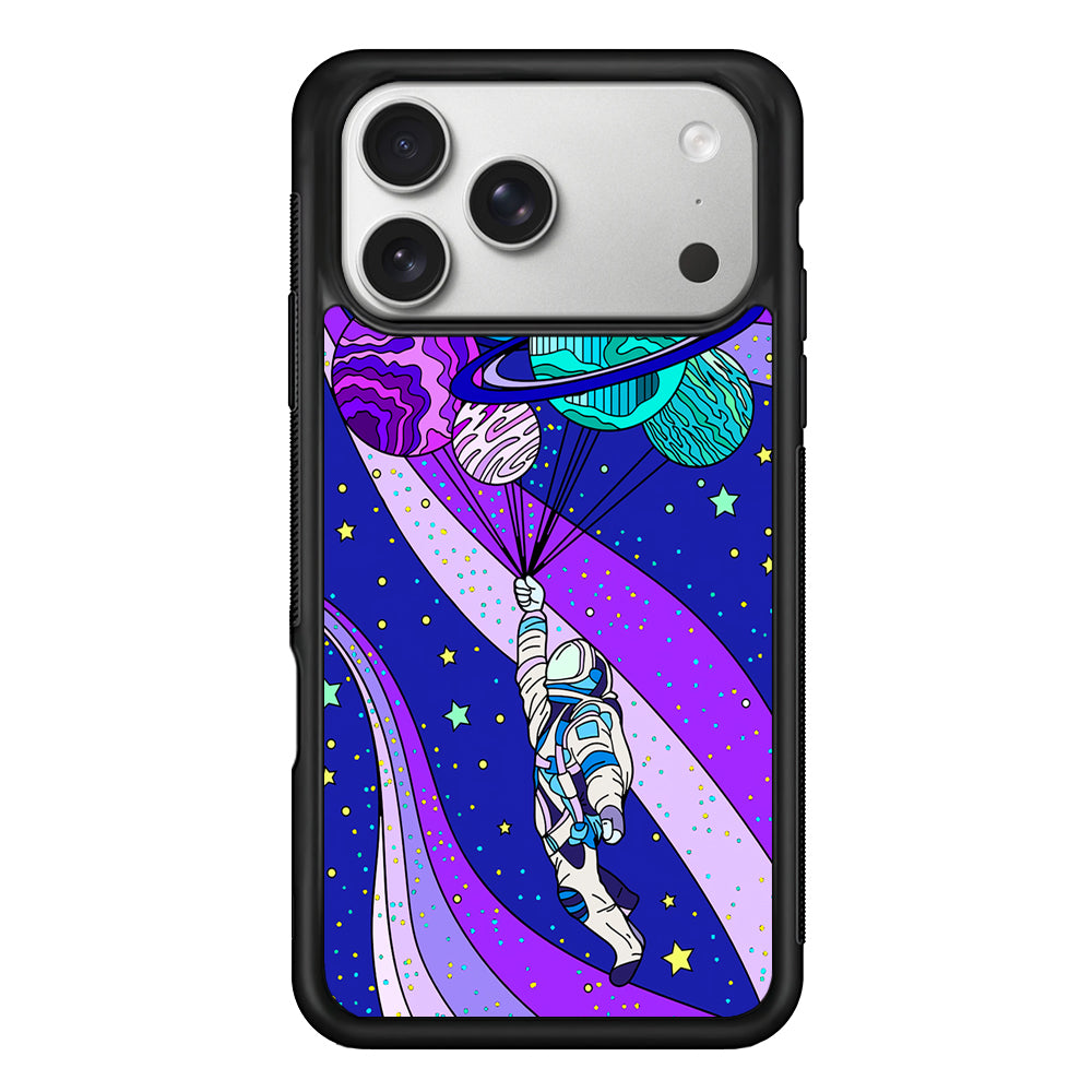 Astronaut Space Planetary Balloon iPhone 17 Pro Case | Slim Rubber Case for iPhone 17 Pro