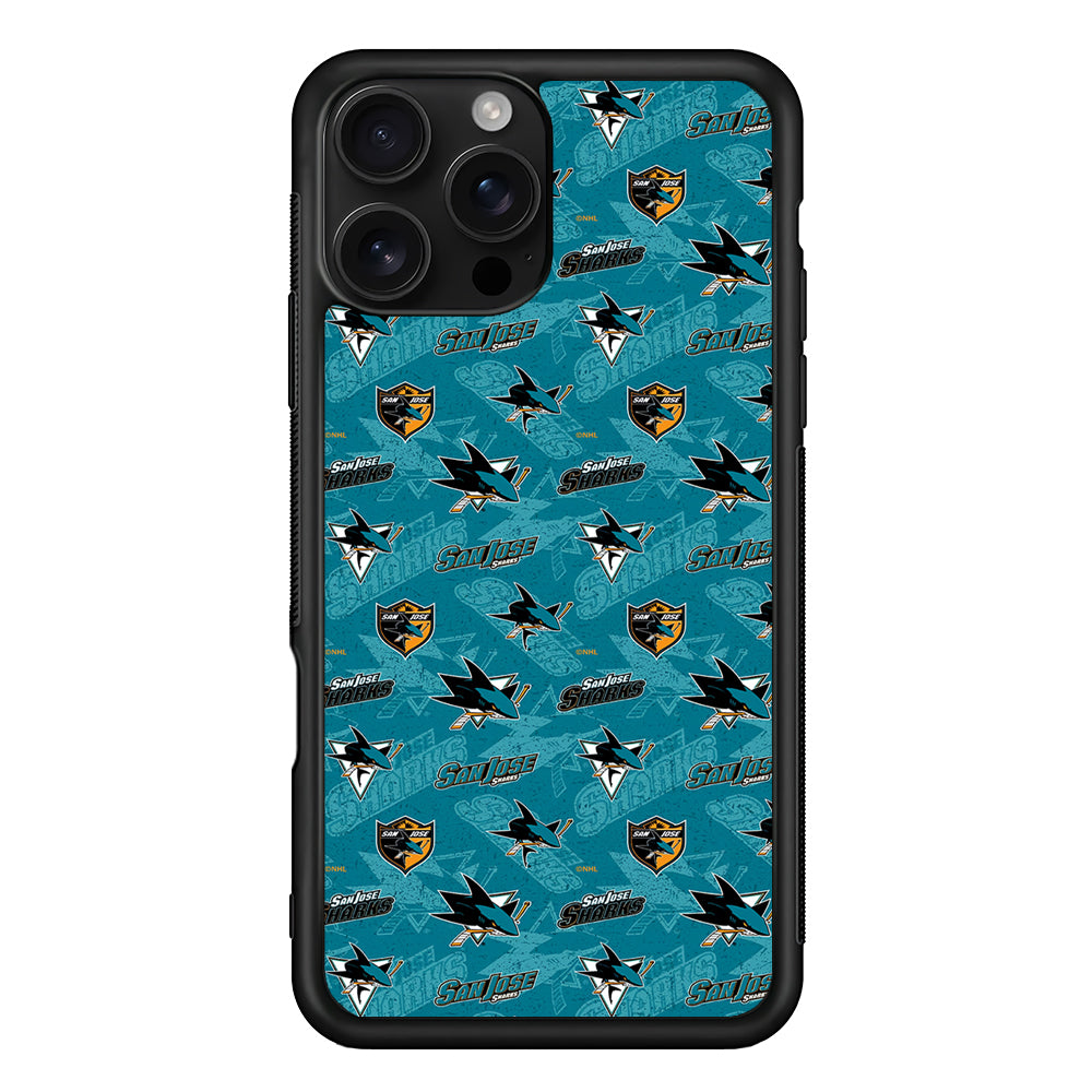 San Jose Sharks Pattern iPhone 16 Pro Case | Durable Protective Case for iPhone 16 Pro